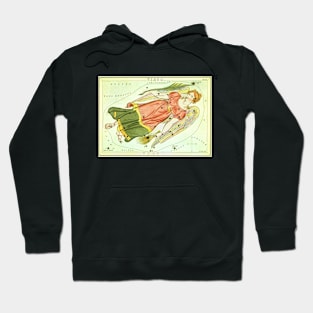 Virgo the Virgin, from Urania's Mirror, Vintage Signs of the Zodiac Hoodie